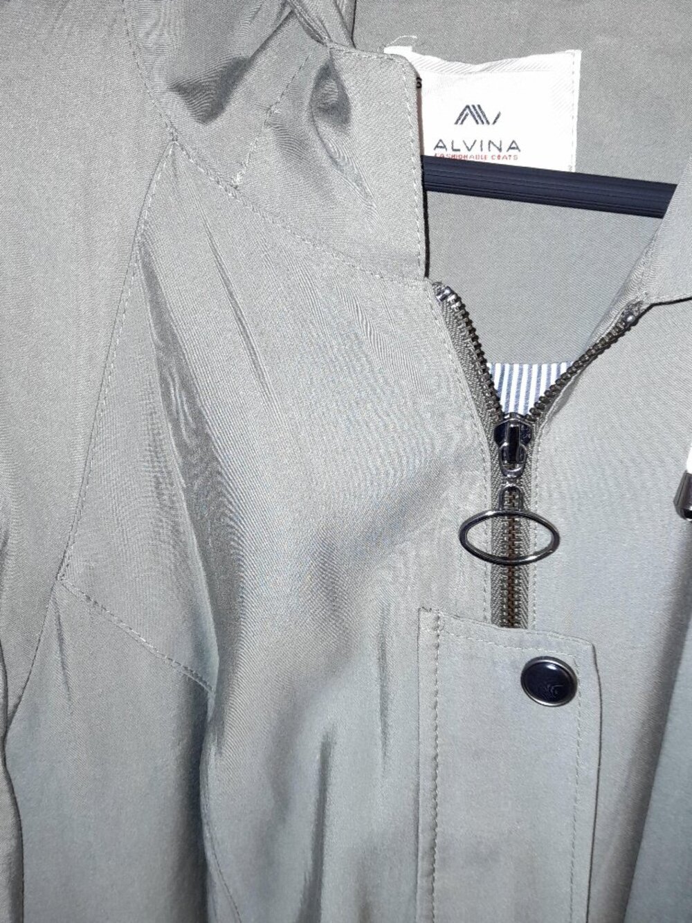 Long Army Green Coat - Picture 4 of 4